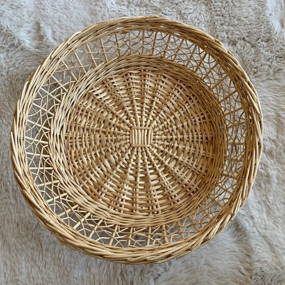 Vintage‎ Basket Plate Wall Decor Natural boho woven Rattan